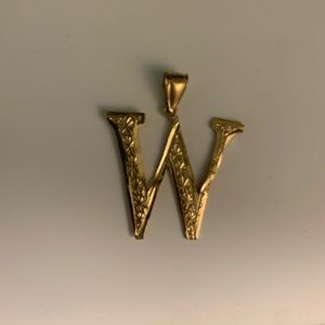 Gold W pendant